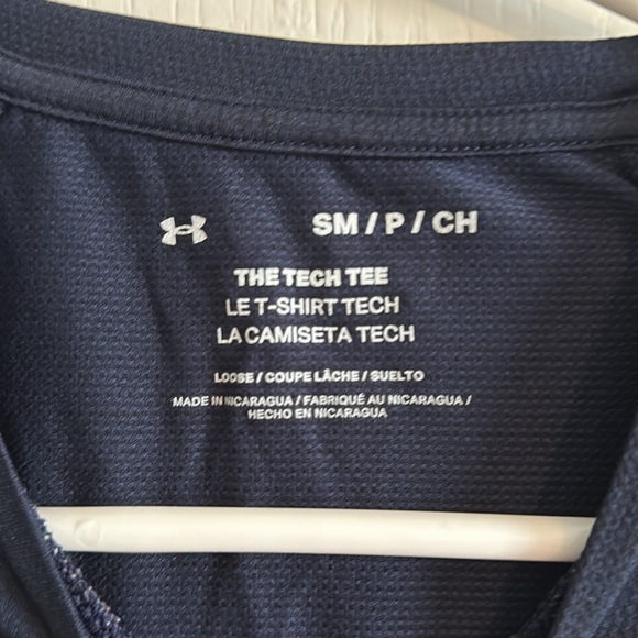 Men’s Under Armour Small “The Tech Tee” Navy Blue T-shirt - Picture 2 of 5